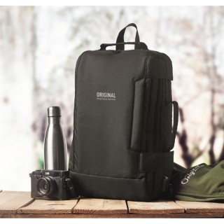 Mochila portátil con asa acolchada y bolsillo lateral